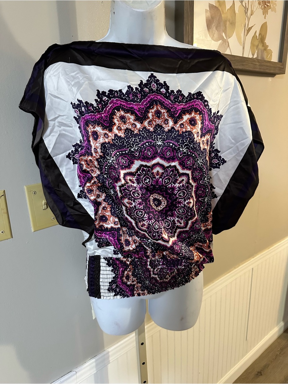 Women's Purple Medallion Print Tunic Top